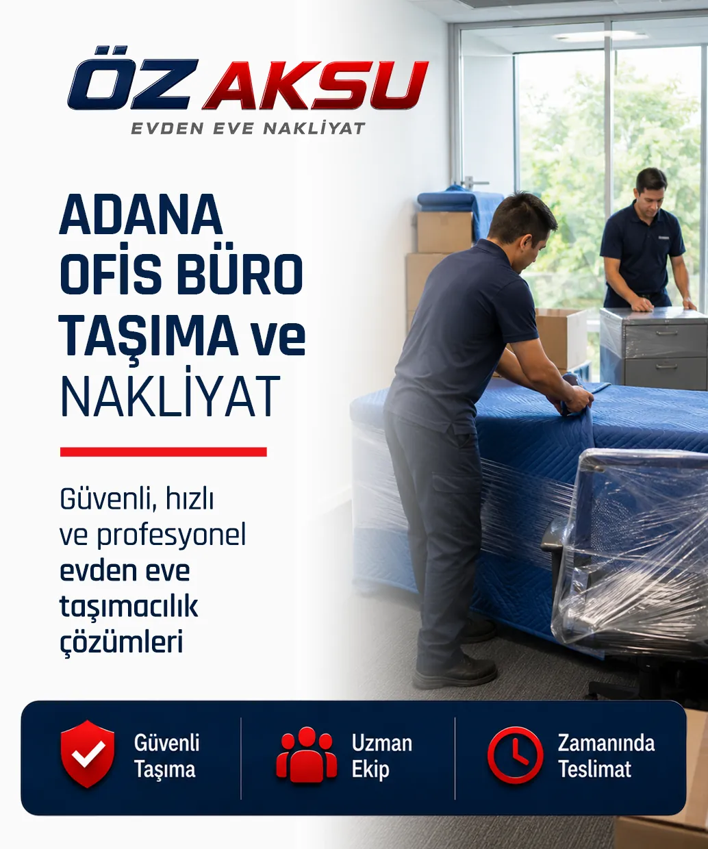 Adana ofis ve büro taşımacılığı için ambalajlı iş yeri taşıma hizmeti