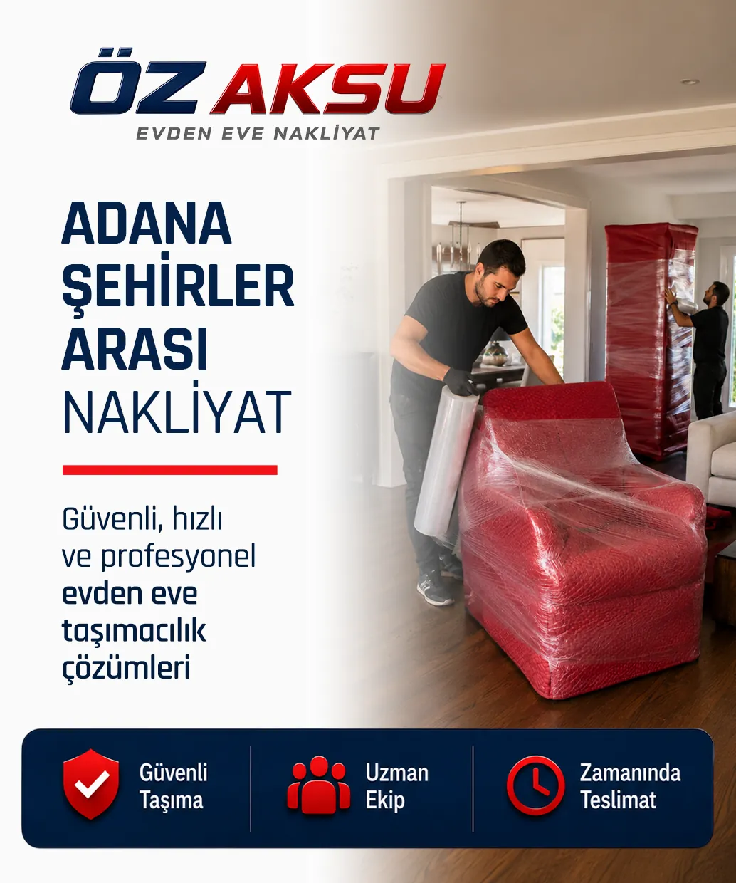 Adana şehirler arası evden eve nakliyat için ambalajlı eşya taşıma hizmeti